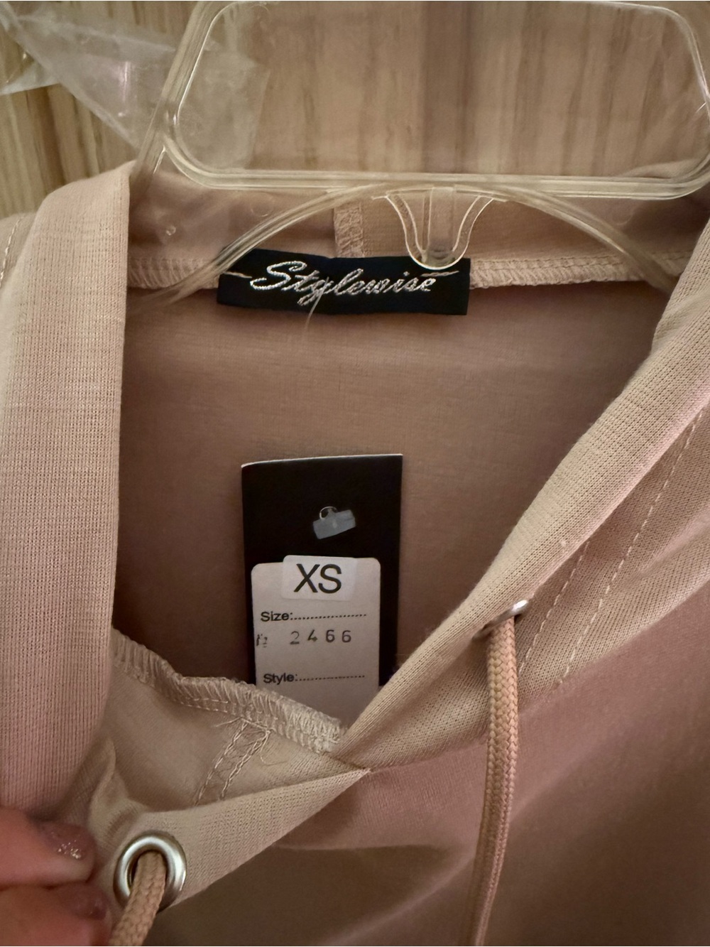 Women's Hooded Pullover Sweatshirt in beige - Picture 3 of 5